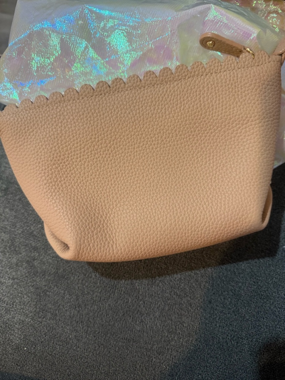 (sold) NEW WITH TAGS SCL LEATHER POUCHETTE IN COLOR COOKIE